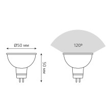 Лампа светодиодная Gauss GU5.3 5W 4100K матовая 201505205