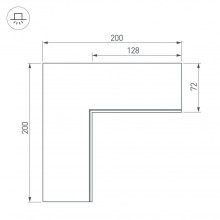 Коннектор L-образный внутренний Arlight SL-Linia55-Fantom 030130
