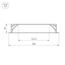 Профиль с рассеивателем Arlight ARH-POWER-W200-F-2000 ANOD 027916