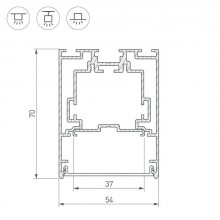 Профиль Arlight S2-Line-5470-2500 Seamless Anod 029440