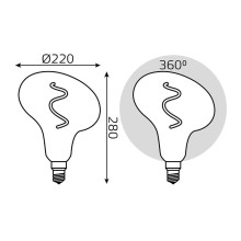 Лампа светодиодная филаментная Gauss E27 6W 2400K серая 165802008