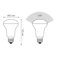 Лампа светодиодная рефлекторная Gauss E27 9W 4100K матовая 106002209