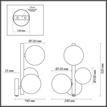 Бра Odeon Light Modern Tovi 4818/3W