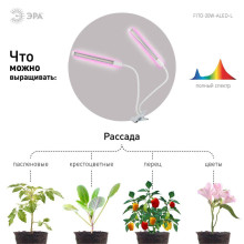 Светодиодный светильник для растений ЭРА Fito-20W-Аled-L Б0049550