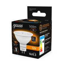 Лампа светодиодная Gauss GU5.3 5W 2700K матовая 201505105