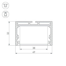 Профиль Arlight SL-LINE-4932-2000 ANOD 019308