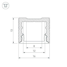 Профиль Arlight SL-SLIM-H13M-2000 ANOD 023718