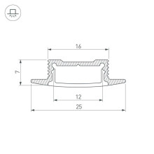 Профиль Arlight SL-SLIM-H7-F25-2000 ANOD 023717
