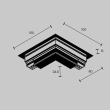 Коннектор угловой Maytoni Technical Exility для встраиваемого низкопрофильного шинопровода TRAM034CL-42B