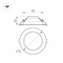 Встраиваемый светодиодный светильник Arlight IM-Cyclone-R115-10W White6000 023196(2)