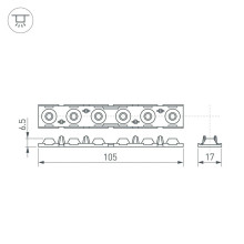 Экран линзованный Arlight SL-LINE-W20-55deg-540 041793