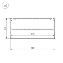Профиль с рассеивателем Arlight ARH-POWER-W180-2000 ANOD 027921