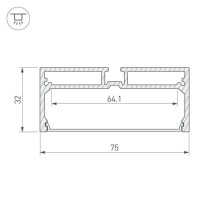 Профиль с рассеивателем Arlight SL-LINE-7532-2000 ANOD 028033