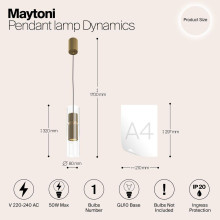 Подвесной светильник Maytoni Dynamics MOD326PL-01MG