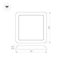 Встраиваемый светодиодный светильник Arlight CL-Fiokk-S220x220-18W Day4000-Mix 034471