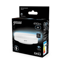 Лампа светодиодная Gauss GX53 6W 4100K матовая 108008206