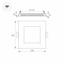Встраиваемый светодиодный светильник Arlight DL-120x120M-9W Day White 020126