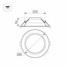 Встраиваемый светодиодный светильник Arlight IM-Cyclone-R280-40W Day4000 023219(2)
