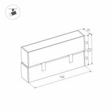 Трековый светодиодный светильник для магнитного шинопровода Arlight Mag-Laser-Fold-45-S160-6W Warm3000 026970