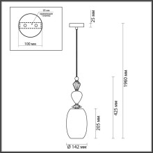 Подвесной светильник Odeon Light Classic Bizet 4855/1B